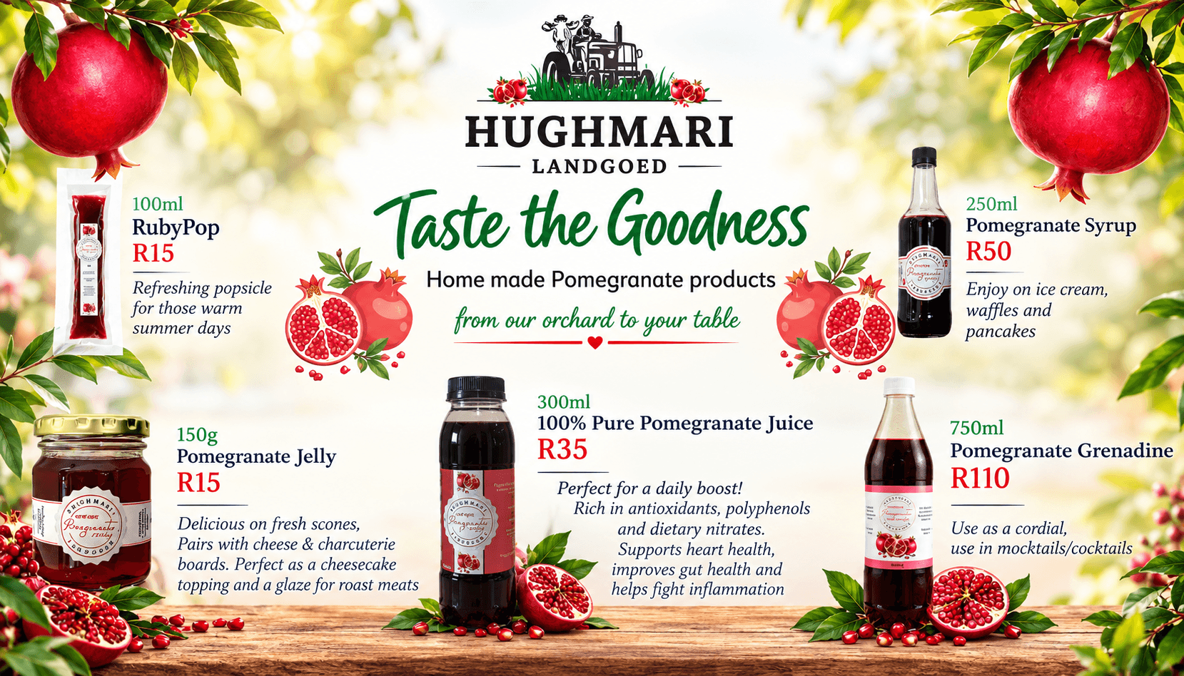 Hughmari Landgoed - Granaatprodukte